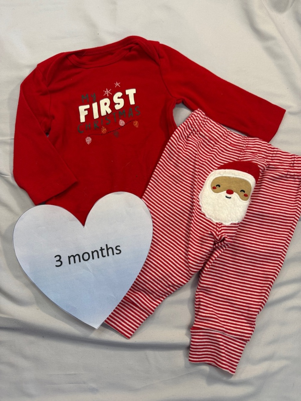 Carter's - Red 'My First Christmas' Baby Outfit/Pajama Set